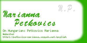 marianna petkovics business card